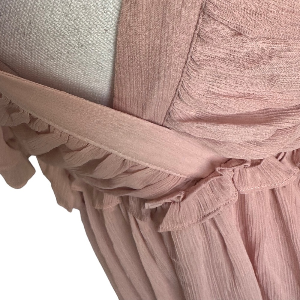 Forever 21 Mauve Ruffle V-neck Midi Dress Size Small - Picture 12 of 17